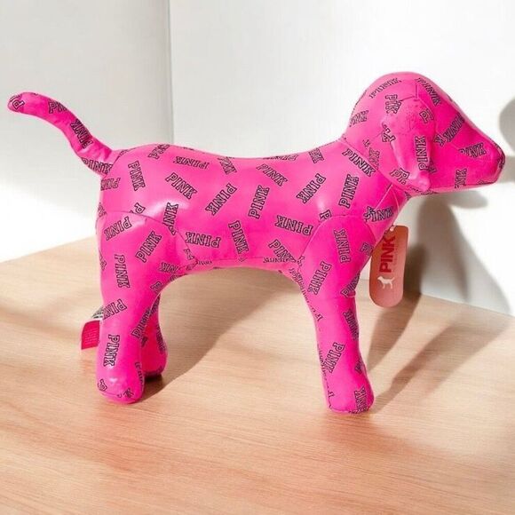 NWT Vintage RARE! Victoria's Secret PINK Jumbo Huge Giant 14” Pink Signature DOG - Picture 1 of 12